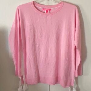 Lilly Pulitzer Light Pink Long Sleeve Tassel Hem Top